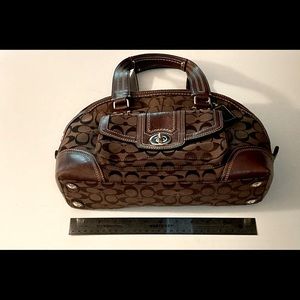 Authentic Coach Hampton Satchel in Chocolate Signature Canvas No. G0998-F13977